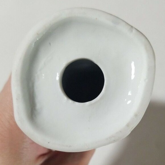 Glass figurine Girl Holding Dog Light Blue And White. Good Condition - Picture 5 of 5